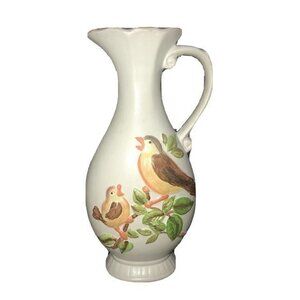 Vintage Bird Pitcher 6” Handmade 1977 Signed Reiko flash sale